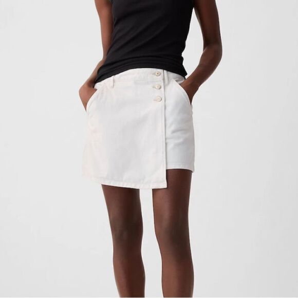 Primark Cotton Denim Wrap Mini Skirt with Pockets US14 - Picture 11 of 11